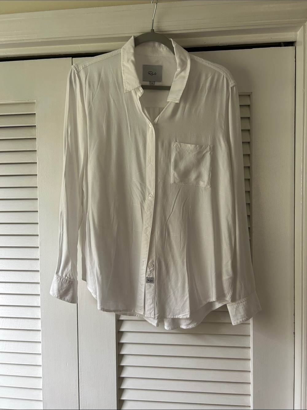 Rails White Button-Front Long-Sleeve Shirt